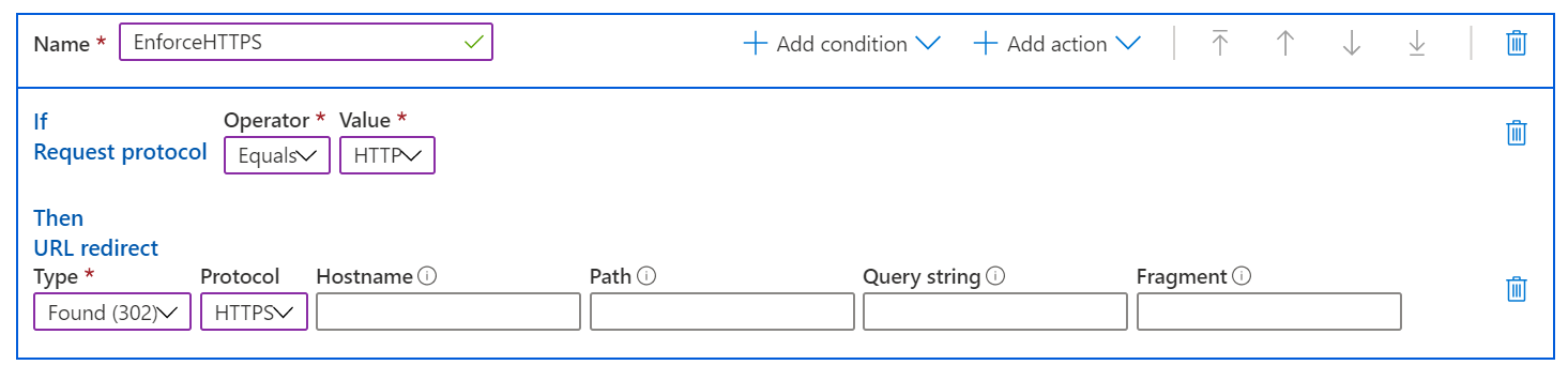 Microsoft redirect rule
