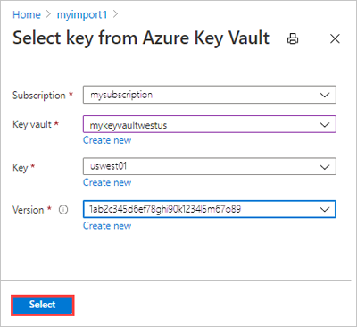 A screen capture showing the location of the Select button.
