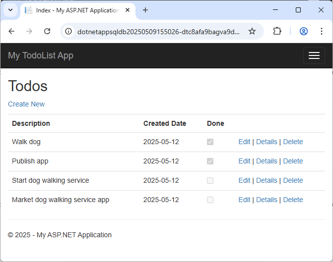 Azure app after Code First Migration
