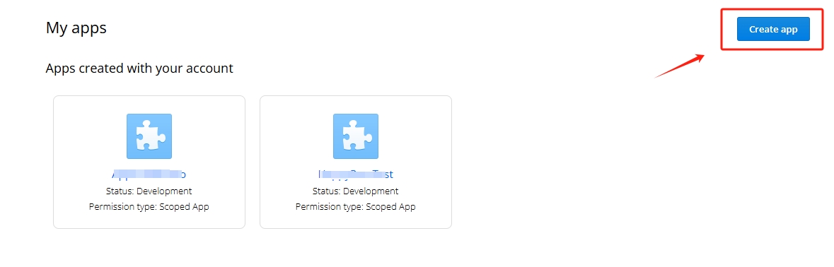 Screenshot of creat button.