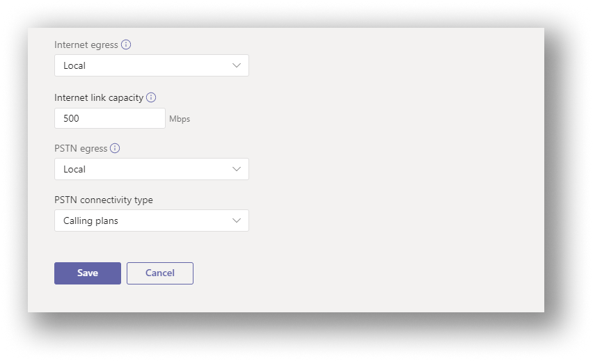 New site egress settings.
