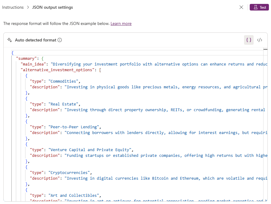 Screenshot of the 'Auto-detected format'.