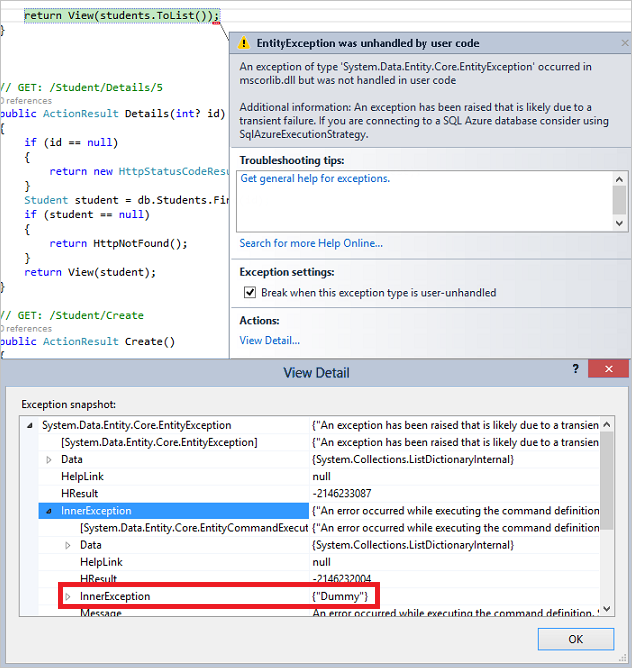 Throw search string