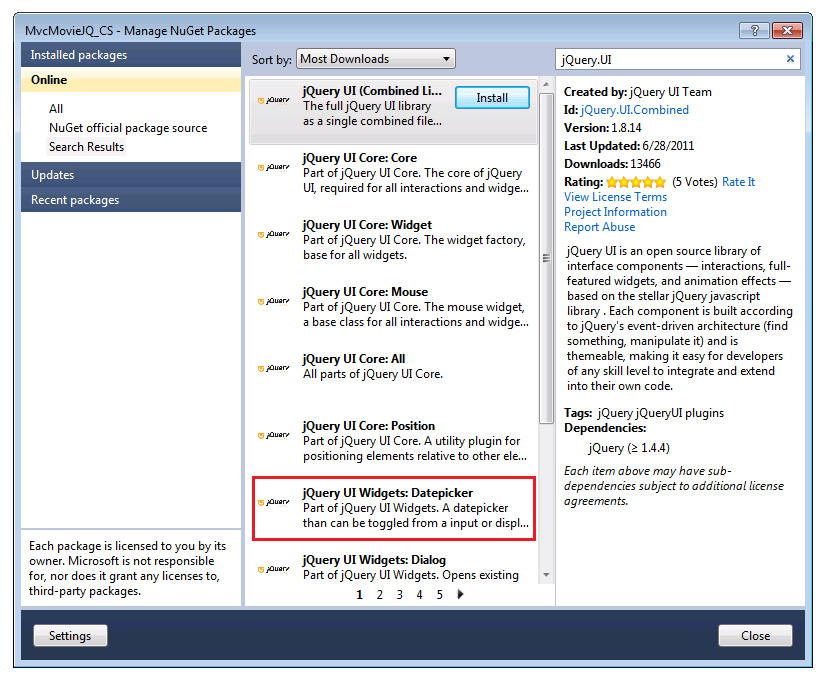 Image showing how to access Manage Nu Get Packages menu option