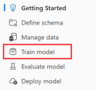 Screenshot of the train model selection in the Azure AI Foundry.