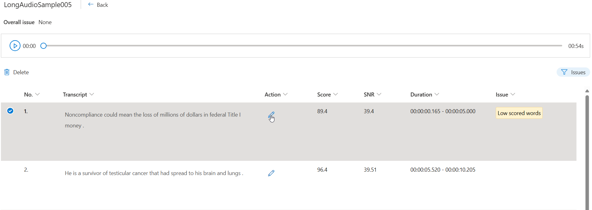 Screenshot of contextual segments to be displayed.