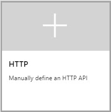 Screenshot that shows the HTTP tile in the Azure portal.