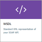 Screenshot that shows the WSDL tile in the Azure portal.