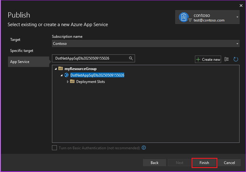 Screenshot that shows the resources you created.