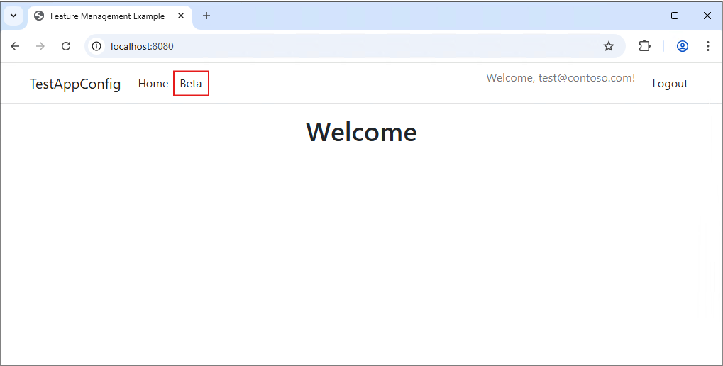 Screenshot of Gin web app after targeted user login showing beta access.