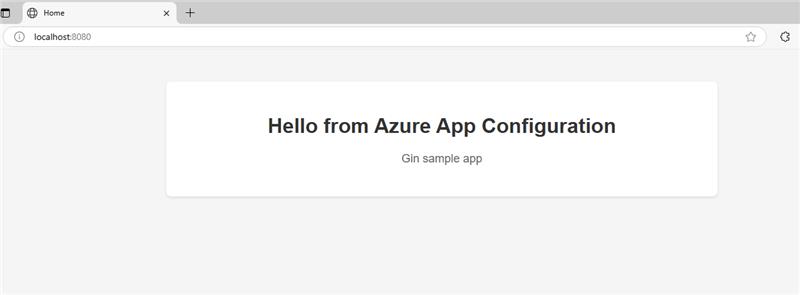 Screenshot of the browser.Launching quickstart app locally.