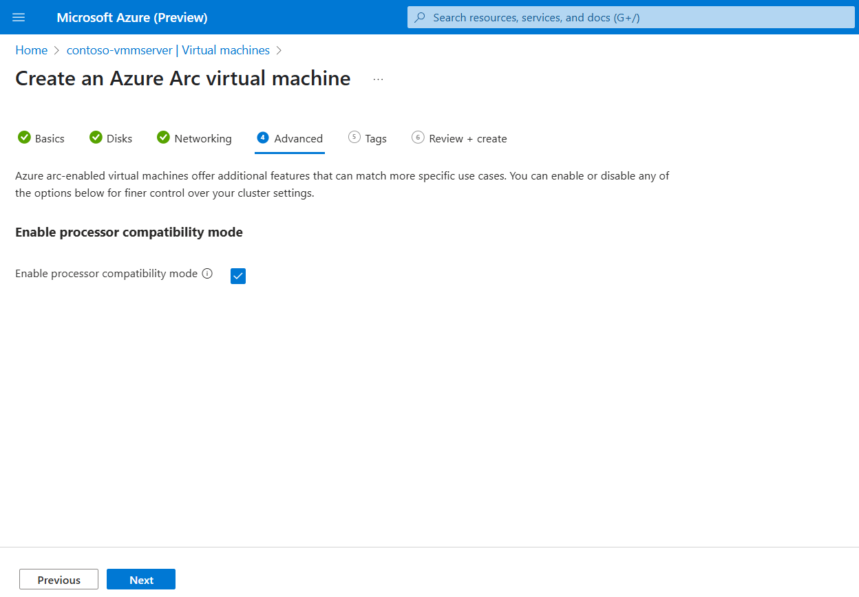 Screenshot of Advanced tab screen.