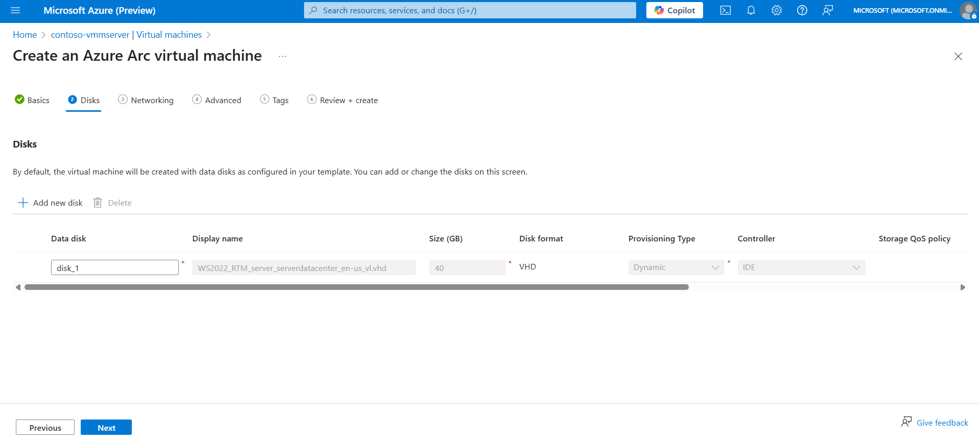 Screenshot of Disks tab screen.