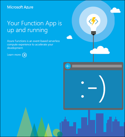 Screenshot shows the Function App landing page.