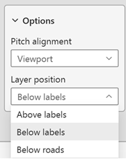 a screenshot showing the layer position drop-down list.