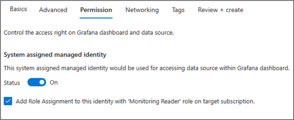 Screenshot of grafana permissions.