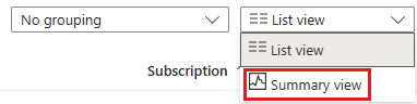Summary view menu