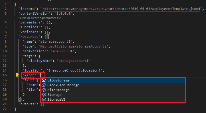 Screenshot showing extension autocompletion.