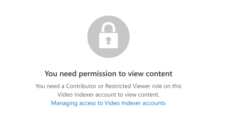 Screenshot showing an error message that states that you don't have permission to access the account.