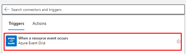 Screenshot of trigger selection for Power Automate.