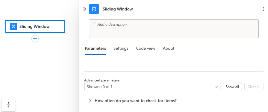 Select "Sliding Window" trigger