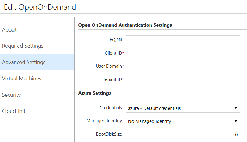 Screenshot of Open OnDemand cluster configuration.