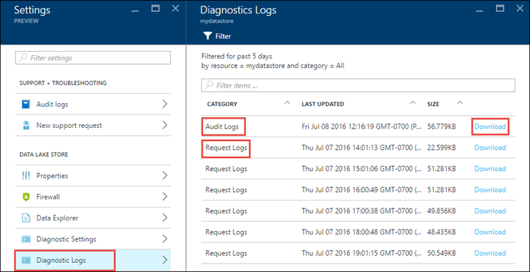 View diagnostic logs View diagnostic logs