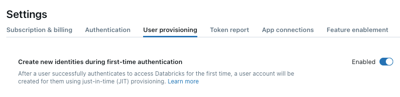 Configure JIT provisioning.