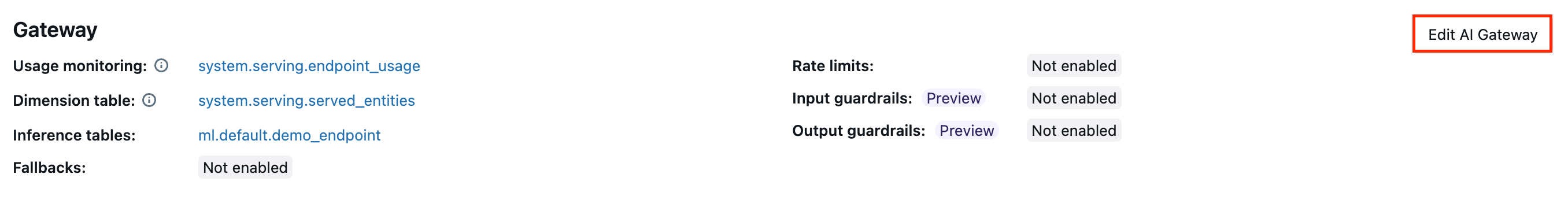 Update AI Gateway features