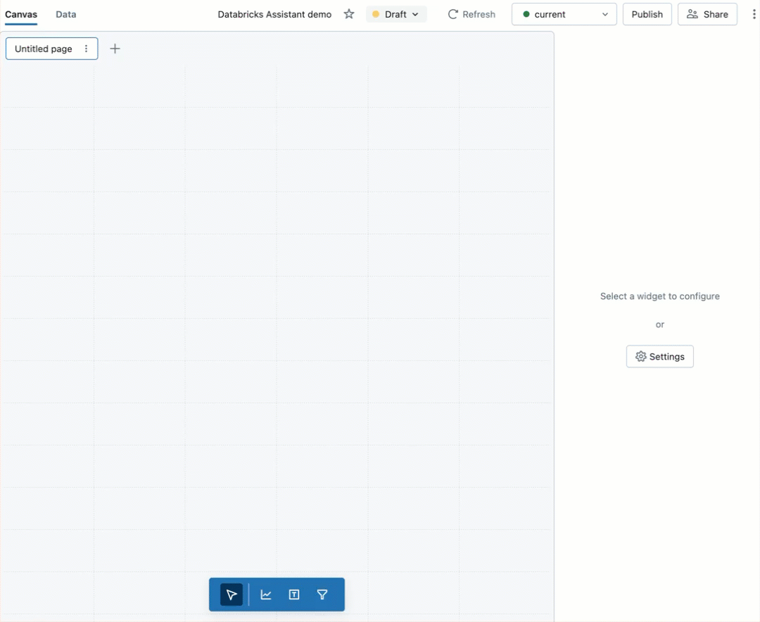 Example showing chart creation using Databricks Assistant.
