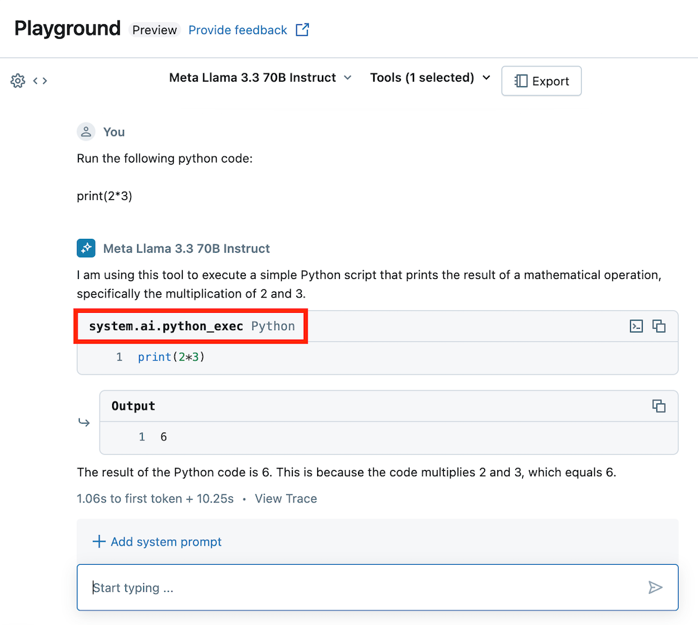 Prototype the LLM with hosted function tool