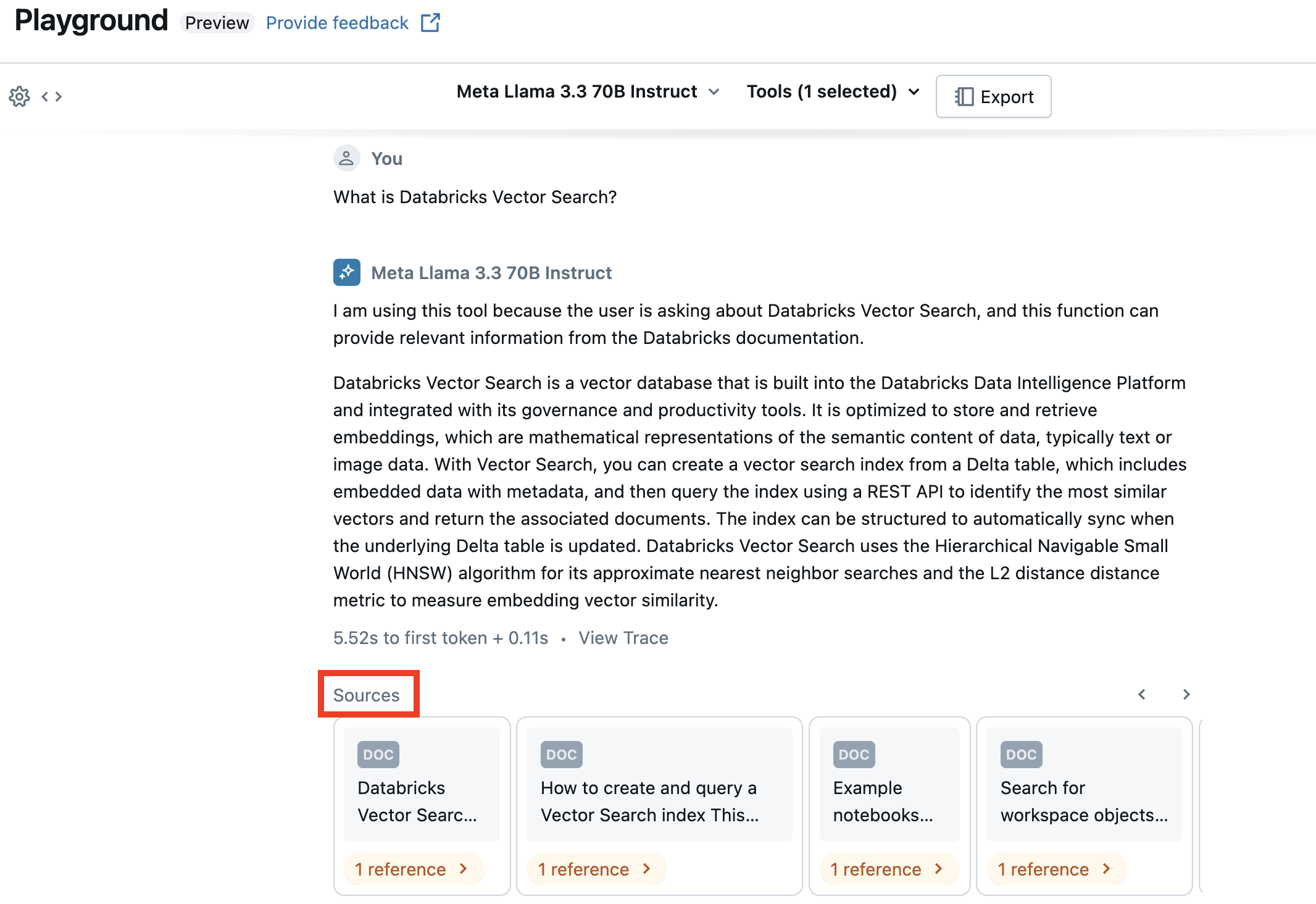 Prototype the LLM with vector search tool