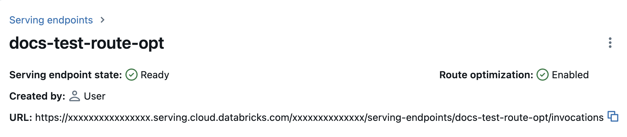 Route optimized endpoint URL