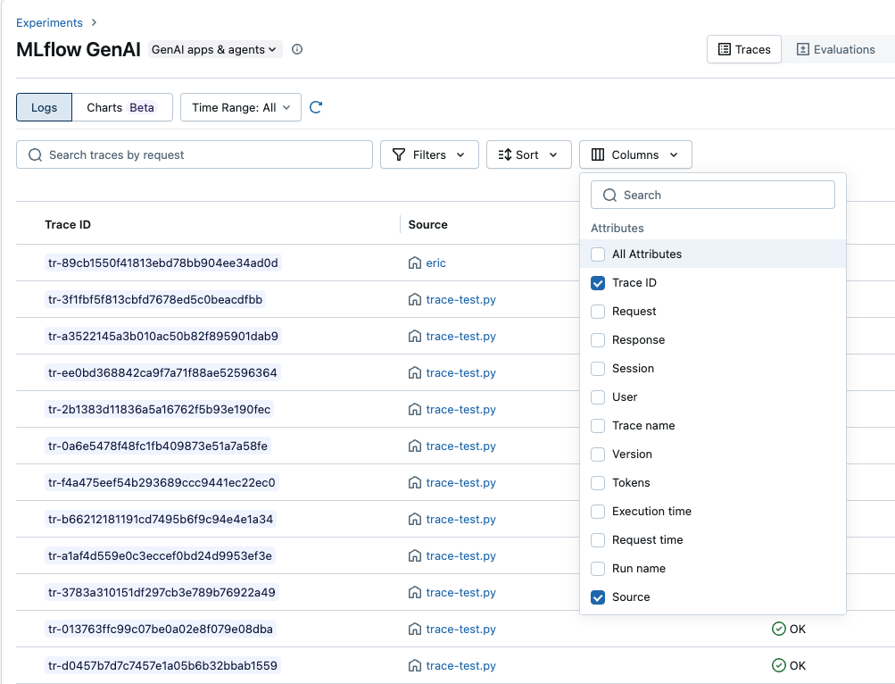 trace metadata