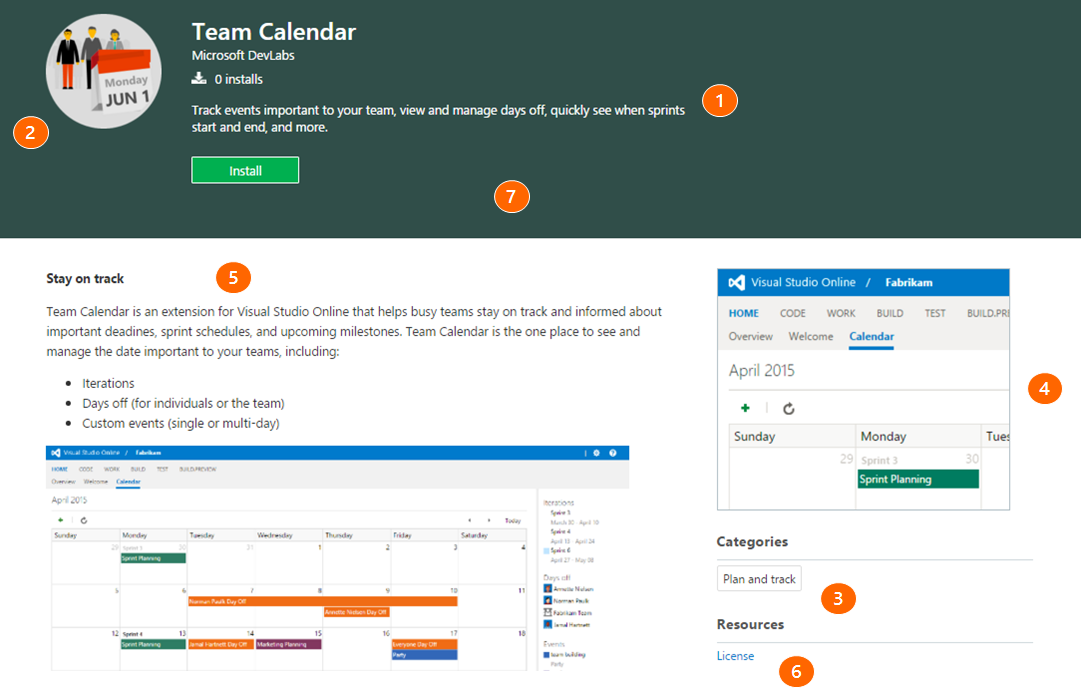 Screenshot shows details card for extension in the Visual Studio Marketplace.