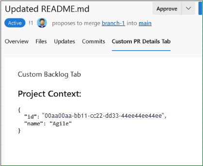 Screenshot of git pull request tab.
