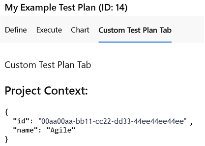 Screenshot of test hub pivot tab.