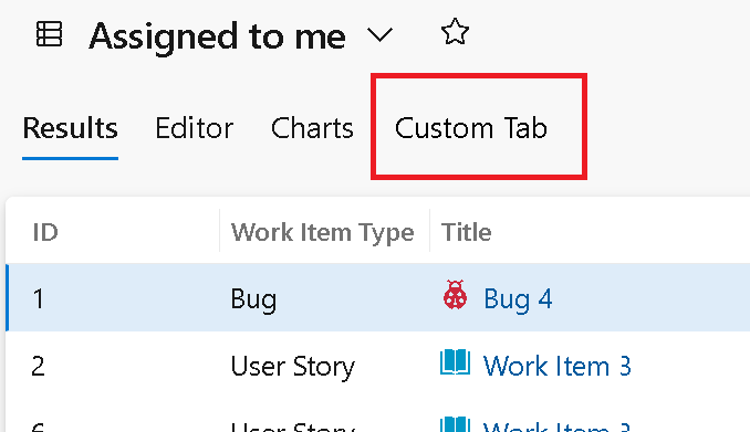 Screenshot of Query toolbar custom pivot tab.