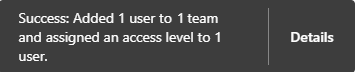 Screenshot of the Notification success message.