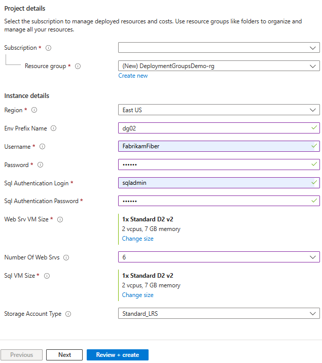 A screenshot showing how to set up your Azure resources in Azure.