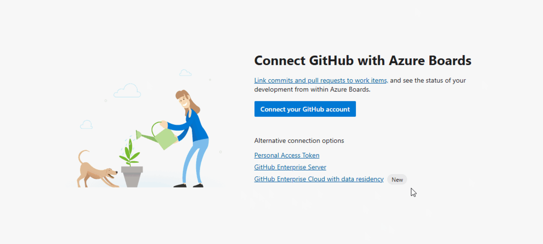 Image to show Connect GitHub with Azure Boards.