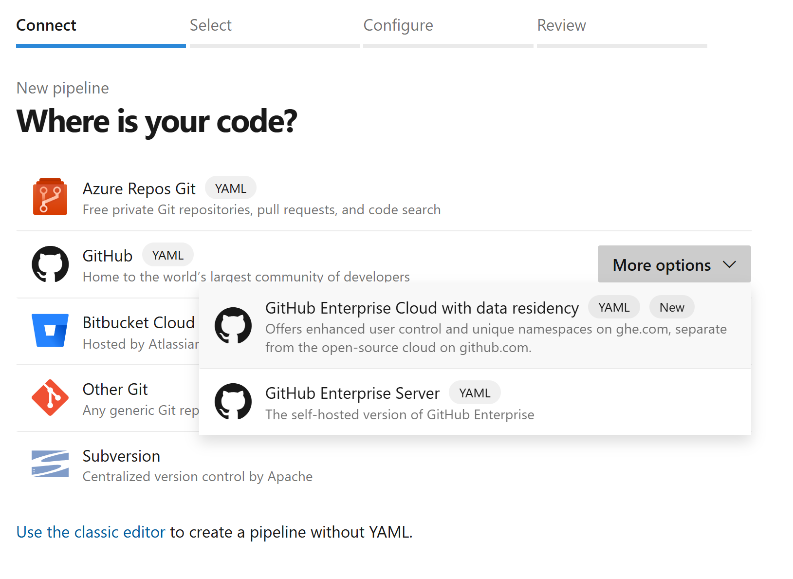 Image to show GitHub Enterprise with data residency screen.