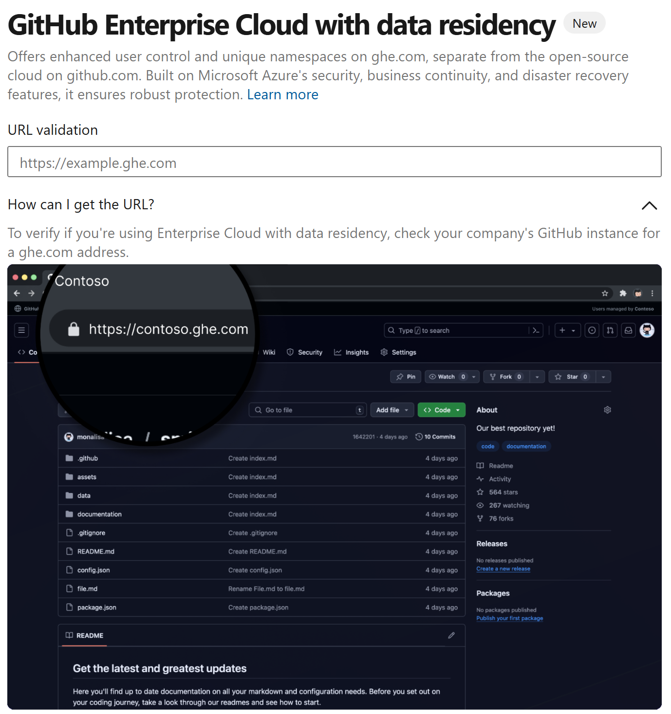 Image to show GitHub Enterprise with data residency.