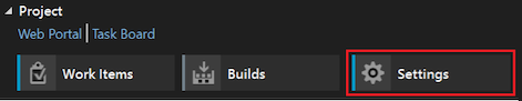 Screenshot of Team Explorer Home page for Visual Studio 2022 showing the Settings option highlighted.