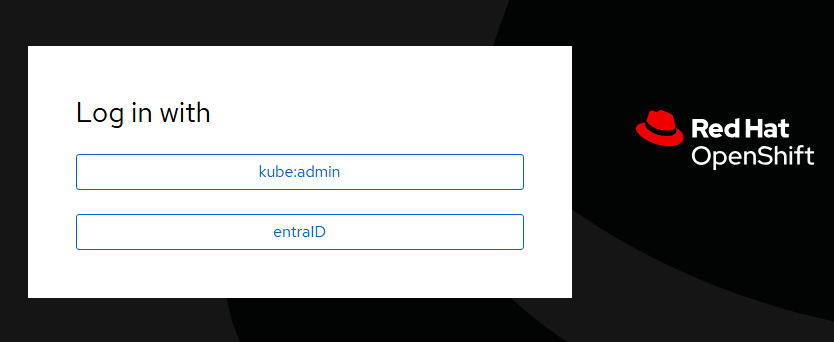 Screenshot that shows the Microsoft Entra ID option to sign in to an Azure Red Hat OpenShift cluster.