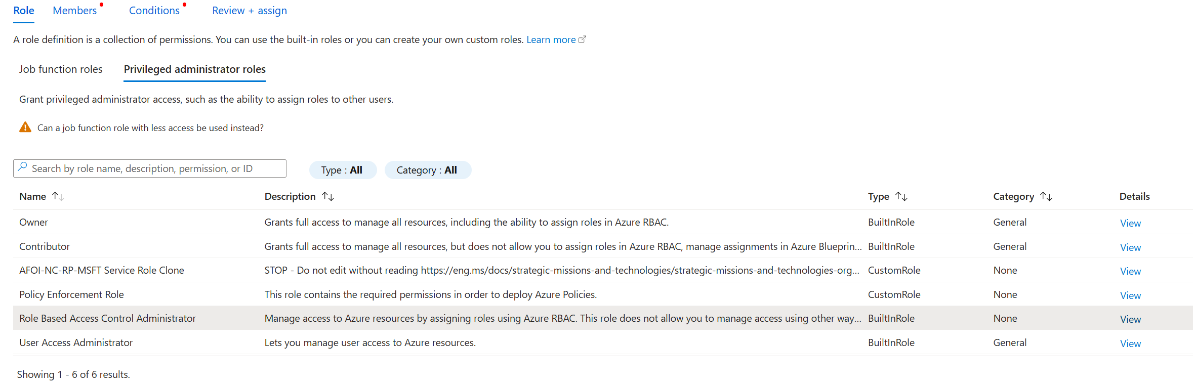Screenshot of adding role-assignment