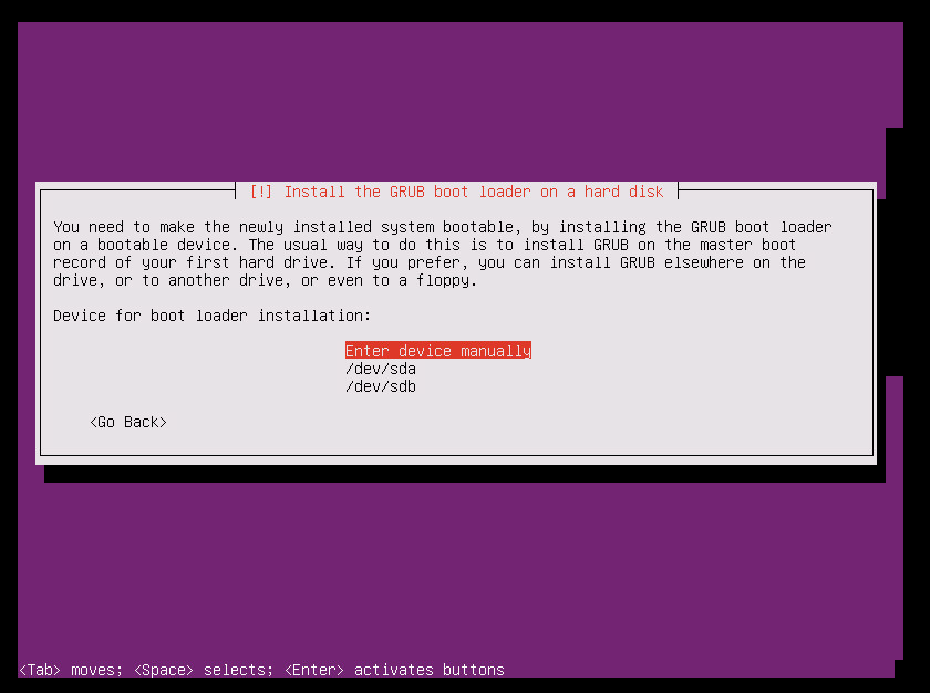 Select appropriate device.