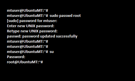 Set the ROOT user password.