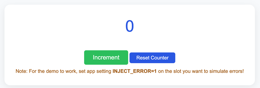 Screenshot of the .NET sample in the primary slot.