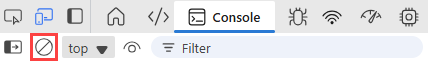 Screenshot of the Console tab of Microsoft Edge developer tools.
